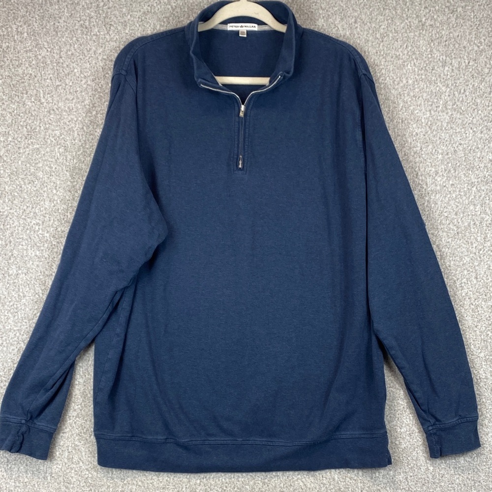 Peter Millar quarter zip long sleeve tee XXL pullover soft cotton basics sweater